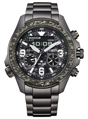 Pre-owned Citizen Promaster Jv1008-63e Eco - Drive Combination Stainless Steel Sapphire