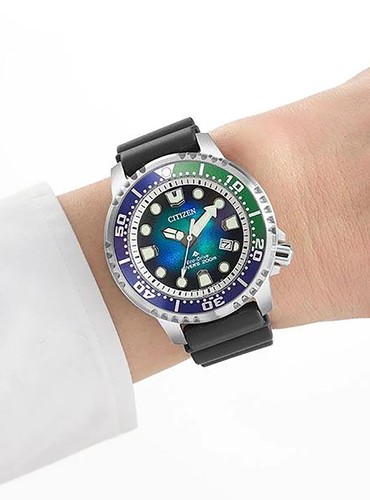 Pre-owned Citizen Bn0166-01l Promaster Diver Polyurethane Spherical Mineral Crystal