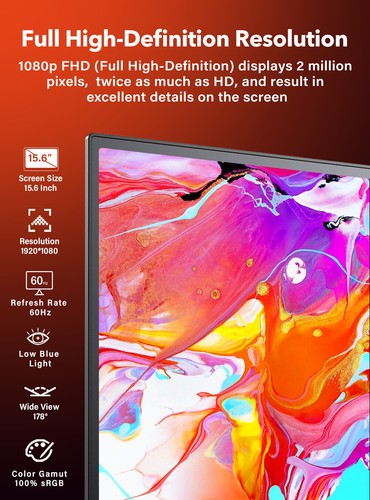 UPERFECT 15.6" FHD Screen - Laptop Monitor Extender Portable Monitor Workstation