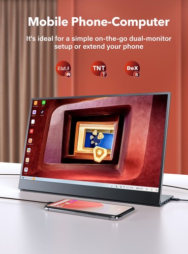 UPERFECT 15.6" FHD Screen - Laptop Monitor Extender Portable Monitor Workstation