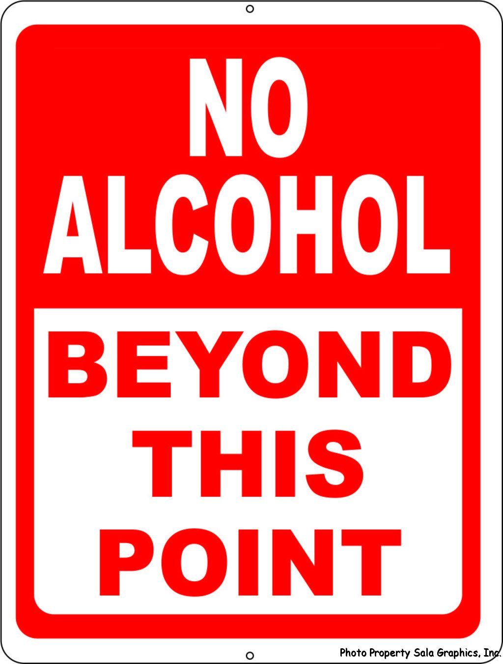 No Alcohol Beyond this Point Sign. Size Options. Drinking Rules for Restaurants | eBay for Free Printable No Alcohol Signs