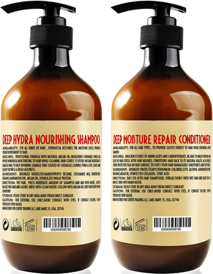 Moroccan Argan Oil Sulfate Free Shampoo and Conditioner Set - Best for Damage...