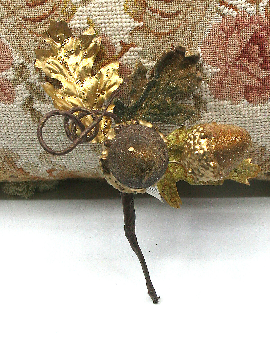 OAK LEAF ACORN AUTUMN FALL FLORAL HOME DECOR DECORATION SPRAY STEMS 7.75"