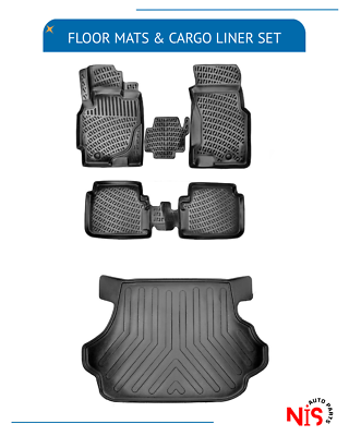 Floor Mats and Cargo Trunk Liner SET For Honda CR V 1995 2001 3D