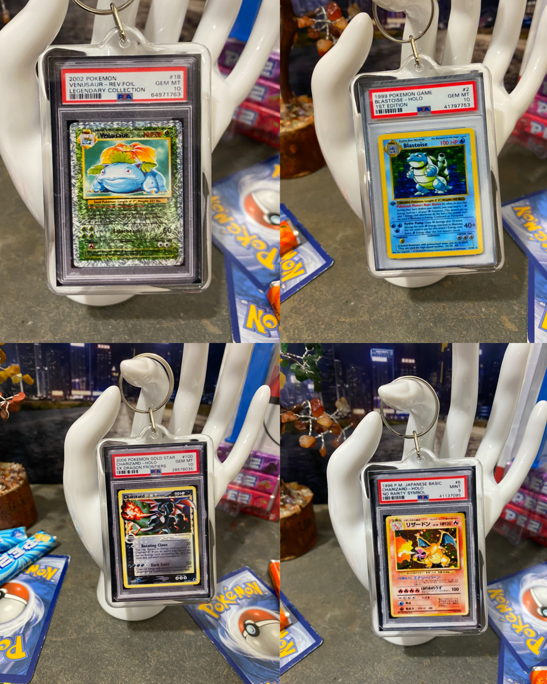 Pokemon Limited Edition - Mini Slab Keychains 1st EDITION shadowless and more!