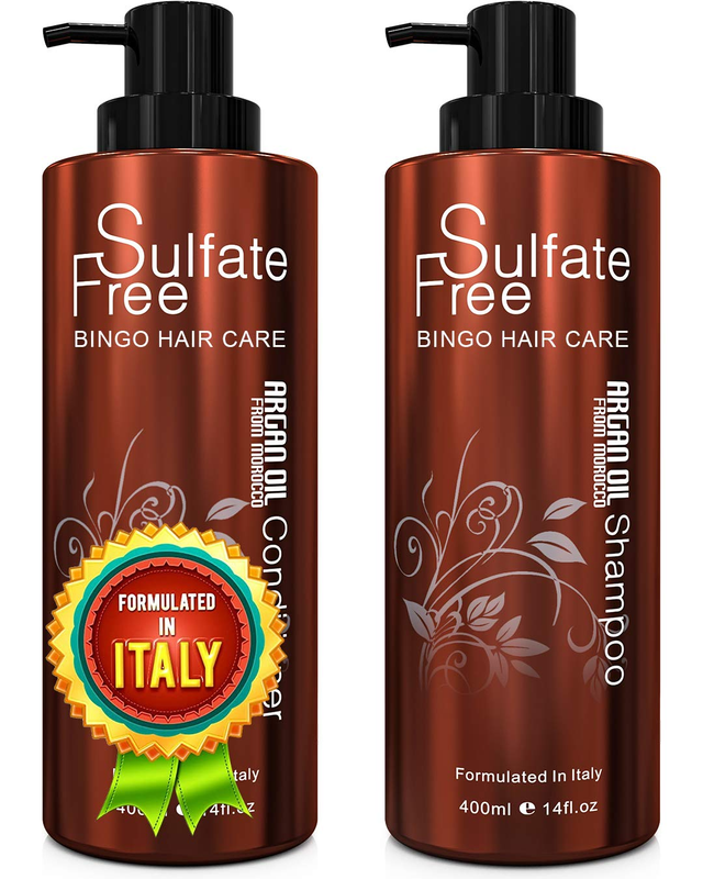 Moroccan Argan Oil Shampoo and Conditioner Set Sulfate Free anti Frizz Hydrating