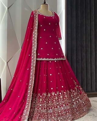 DESIGNER LEHENGA CHOLI INDIAN BOLLYWOOD WEDDING PARTY PAKISTANI TOP READYMADE