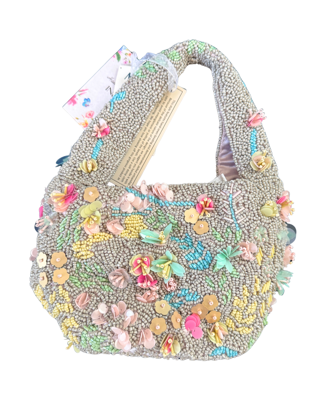 バッグ L BALL BEADS BAG Viral Made In India Beaded Blossom Shoulder Bag Floral