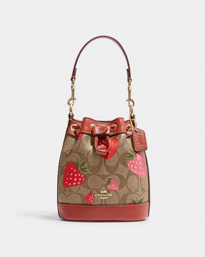 COACH DEMPSEY Mini Bucket Bag Signature Canvas Wild
