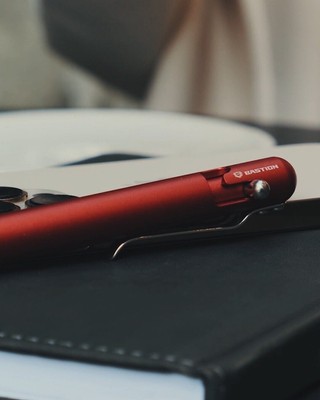 BASTION BOLT ACTION ALUMINUM RED PEN Metal Color Lightweight Tactical Pens NEW