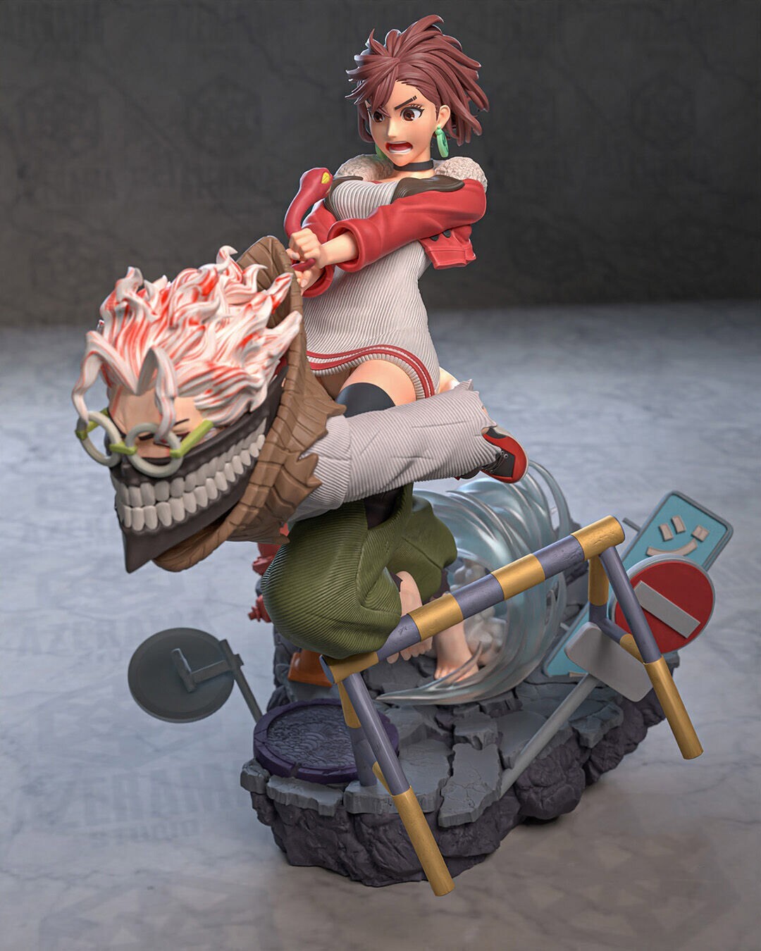 MOMO & OKAYUN TRANSFORMED フィギュアセット Amazon.com: QAHEART Turbo Granny Figure Okarun Model Statue