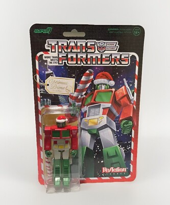 Super7 ReAction Figure 3.75 in Transformers Santa Claus Optimus Prime MOC USA