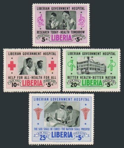 Liberia #B19, CB4 - 6 Mint NH Complete 1954 Hospital Semi Postal Set