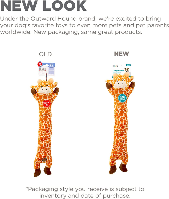 Charming Pet Longidudes Giraffe Plush & Squeaky Dog Tug Toy