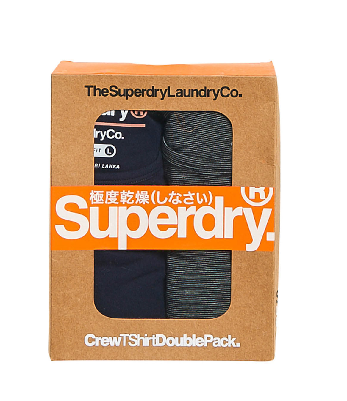 Superdry Laundry Slim Tee Crew Neck T-Shirt Double Pack Navy/Black Feeder S - XL