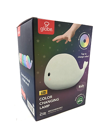 GLOBE Electric WALLY Whale LED Rechargeable Silicone Night Light