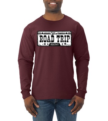 Official Road Trip Shirt Retro Black and White Men Long Sleeve Shirt