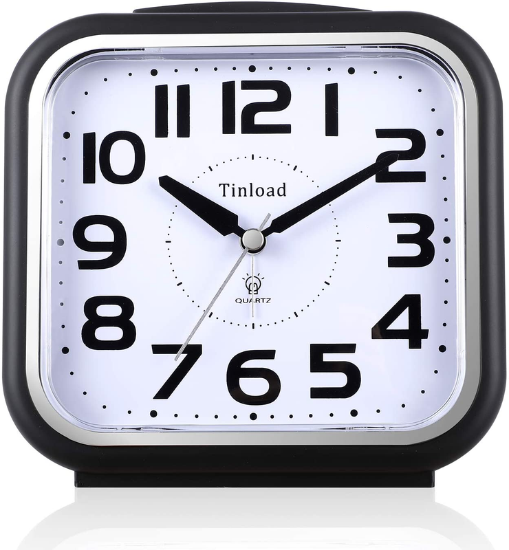 Silent Analog Alarm Clock Non Ticking Gentle Wake Increasing Volume Design