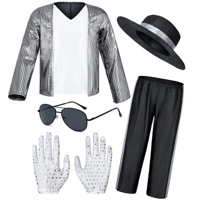 Dance Star Costume for kids 80s 90s Pop Stage Cosplay Party Halloween Role Pl...