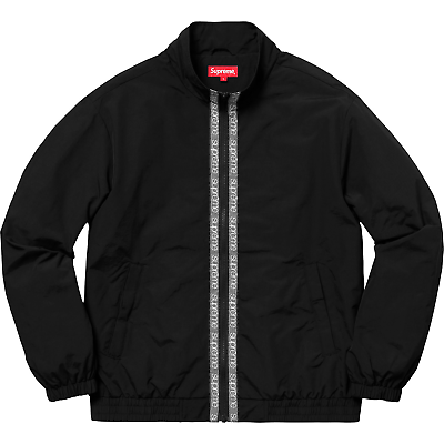 Supreme Classic Logo Taping Track Jacket (Size Small) Black SS18 Brand New