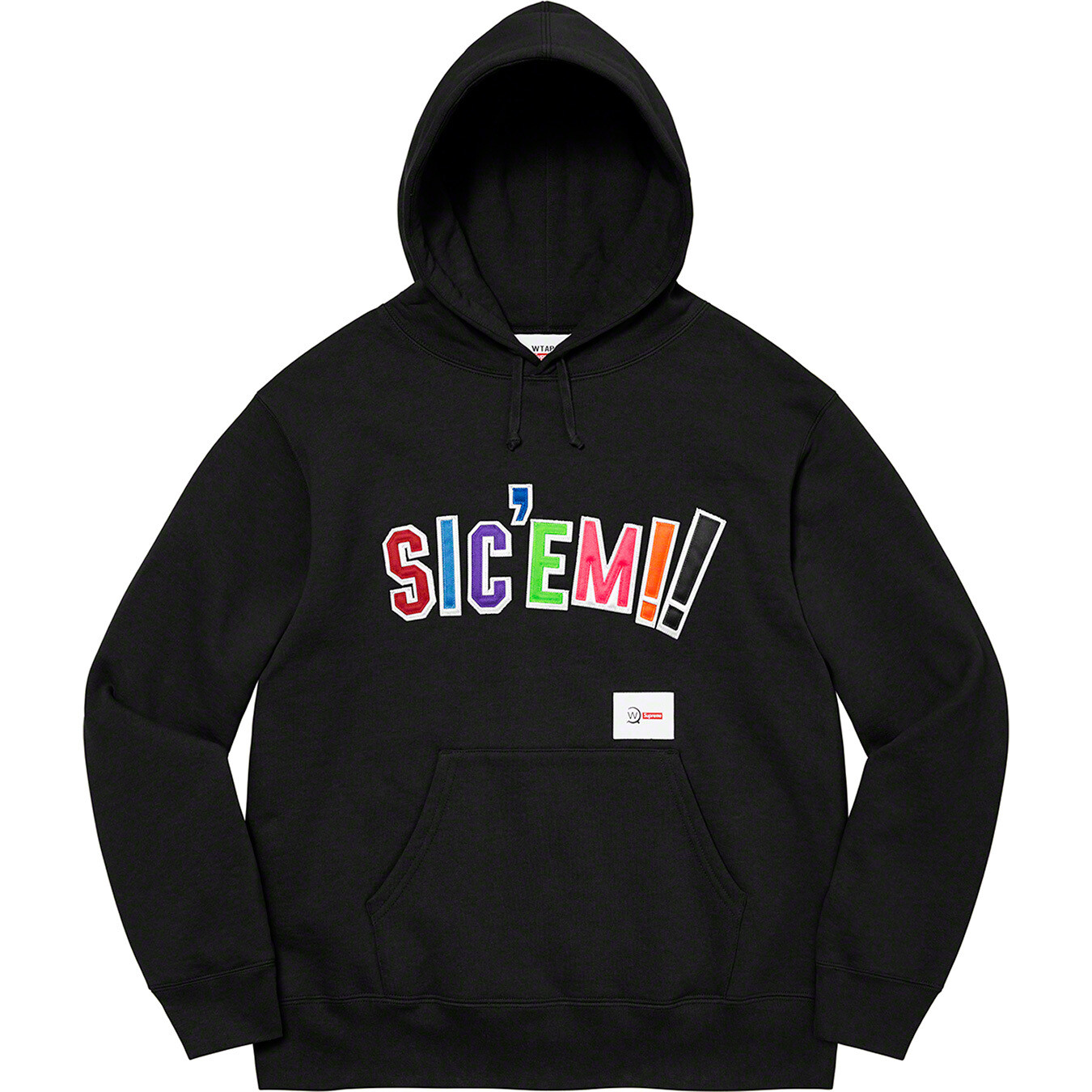 SUPREME x WTAPS SIC'EM! XLarge Black Hooded Sweatshirt Brand SUPREME x WTAPS SIC'EM! XLarge Black Hooded Sweatshirt Brand