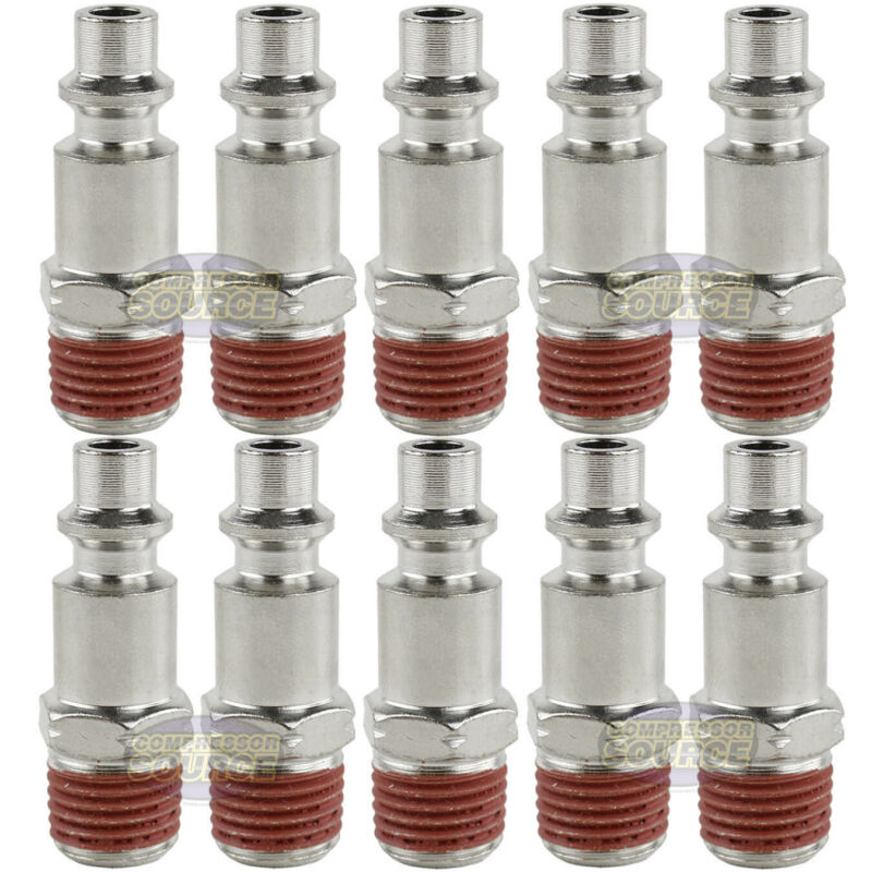 Industrial 10 Pack 1/4" Male NPT Air Compressor Hose Quick Coupler Plug Fitting