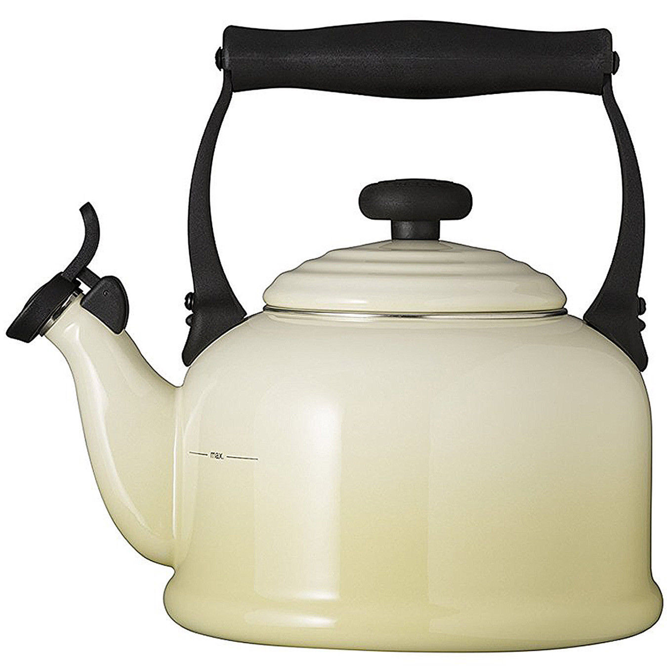 Cream Le Creuset Whistling Kettle Traditional Stovetop Enameled Steel 2