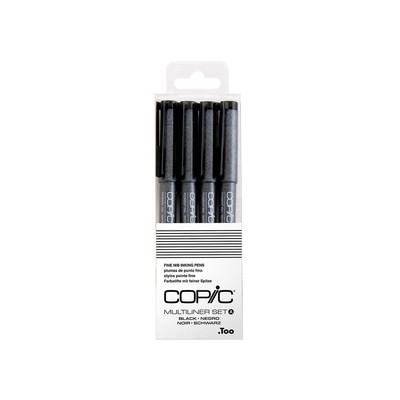 Markers Multiliner Fine Pigment Based Ink, 4-Piece Set