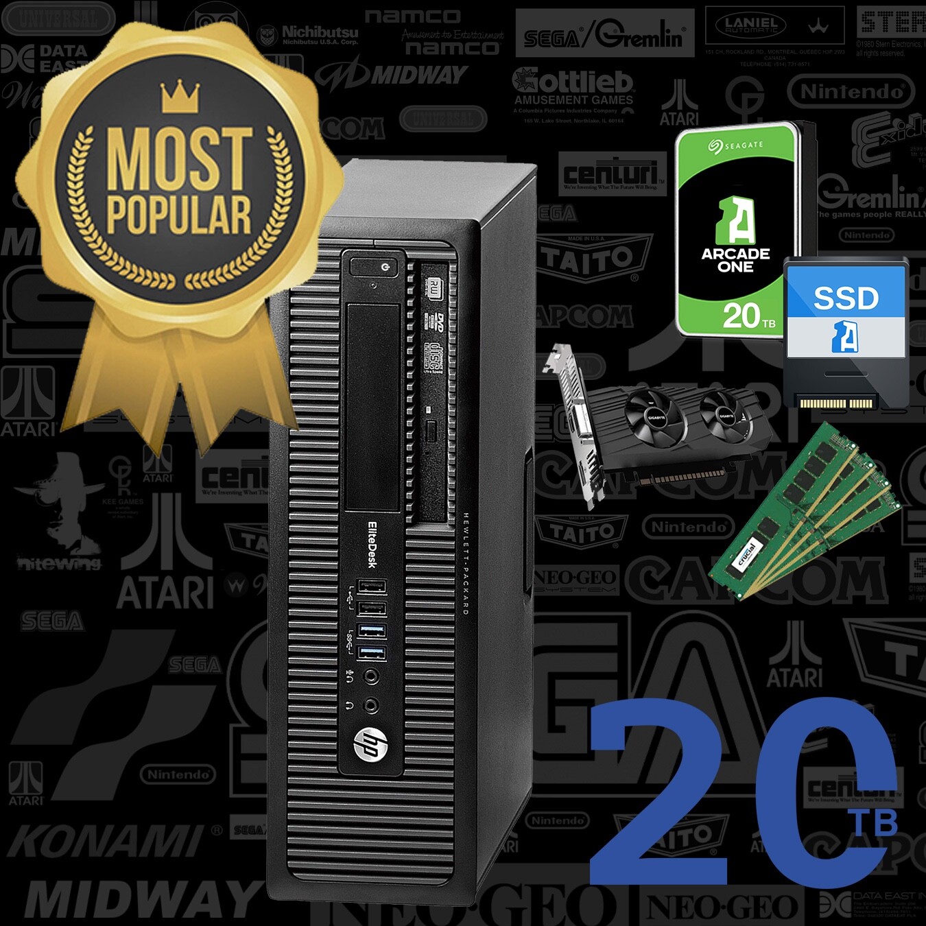 HyperSpin MAME Arcade Gaming Computer - 20TB Hard Drive | eBay