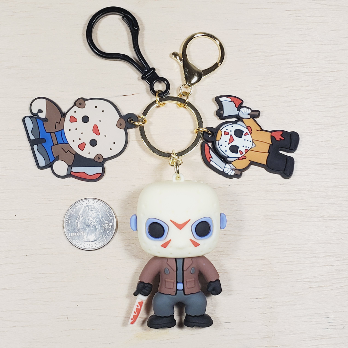 Jason Voorhees 3D horror mini figure keychain backpack clip