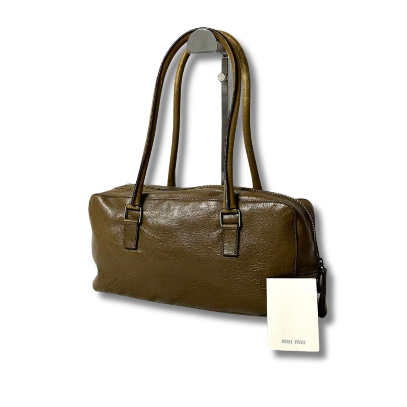 バッグ archive miumiu mini Boston leather brown Miu Miu Archive Mini Boston Bag Brown Leather Handbag