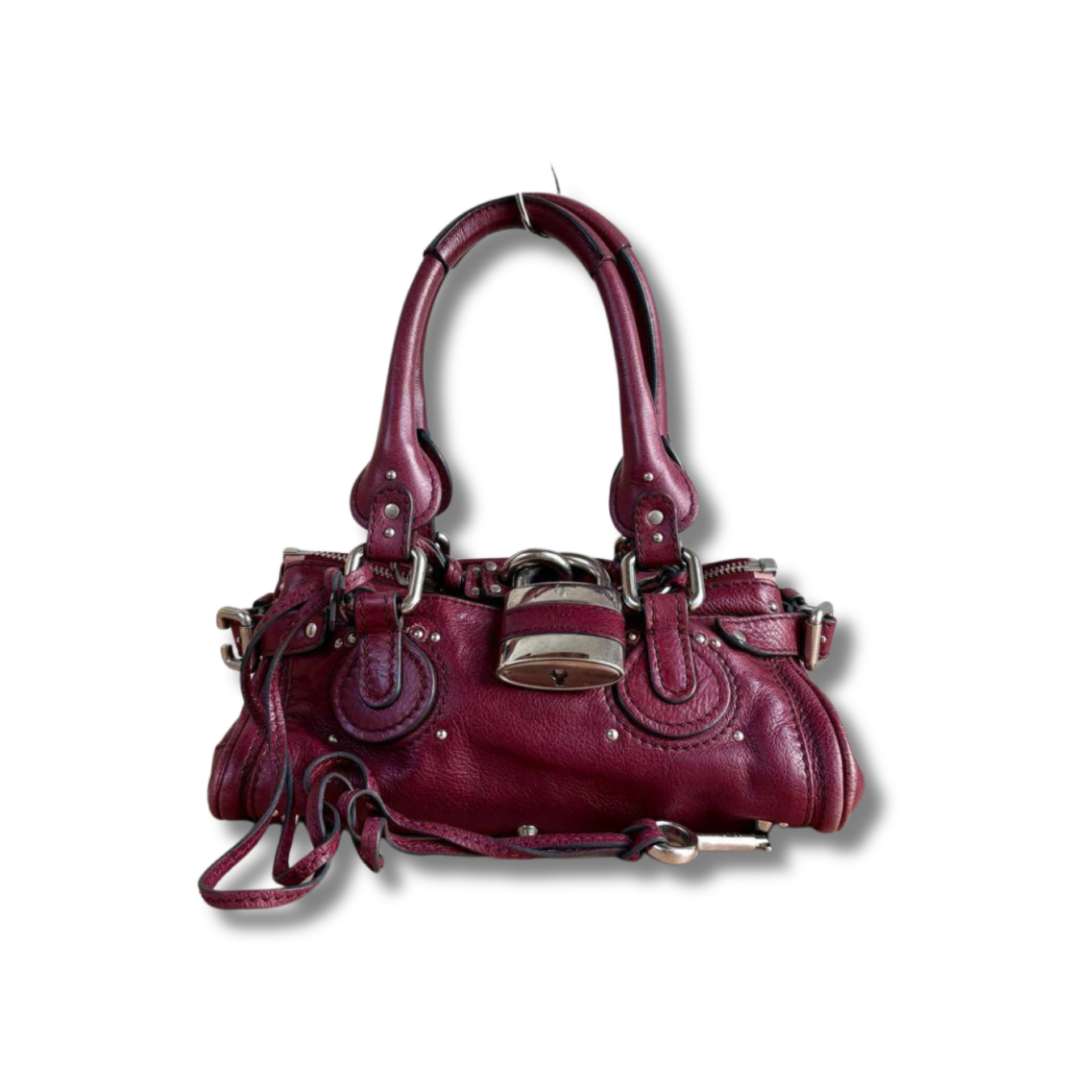 ハンドバッグ　Chloe Chloe Paddington Small Leather Handbag Bordeaux Burgundy