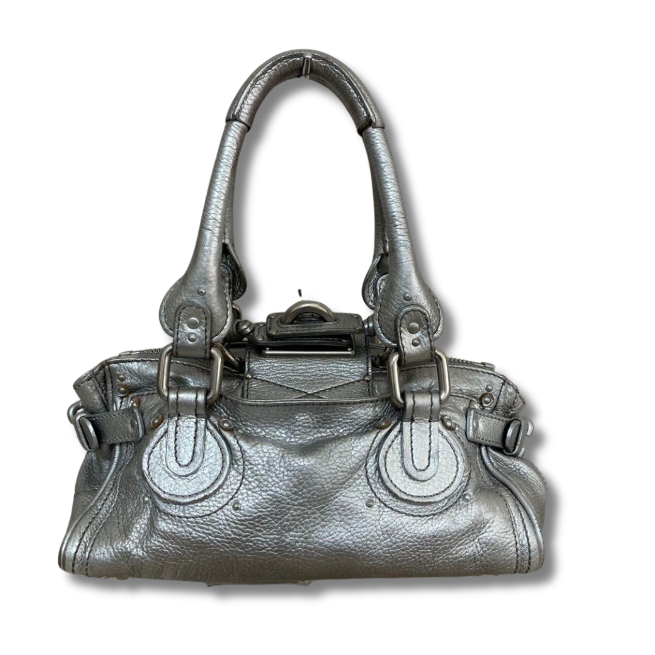 Chloe Mini Paddington Handbag Silver w/Dust Bag Missing Lock