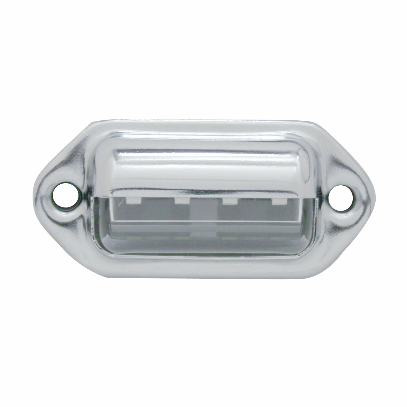 Rear Stainless Center Tail Panel w/ Red LED Lights, Red Lenses - Semi Trucks 