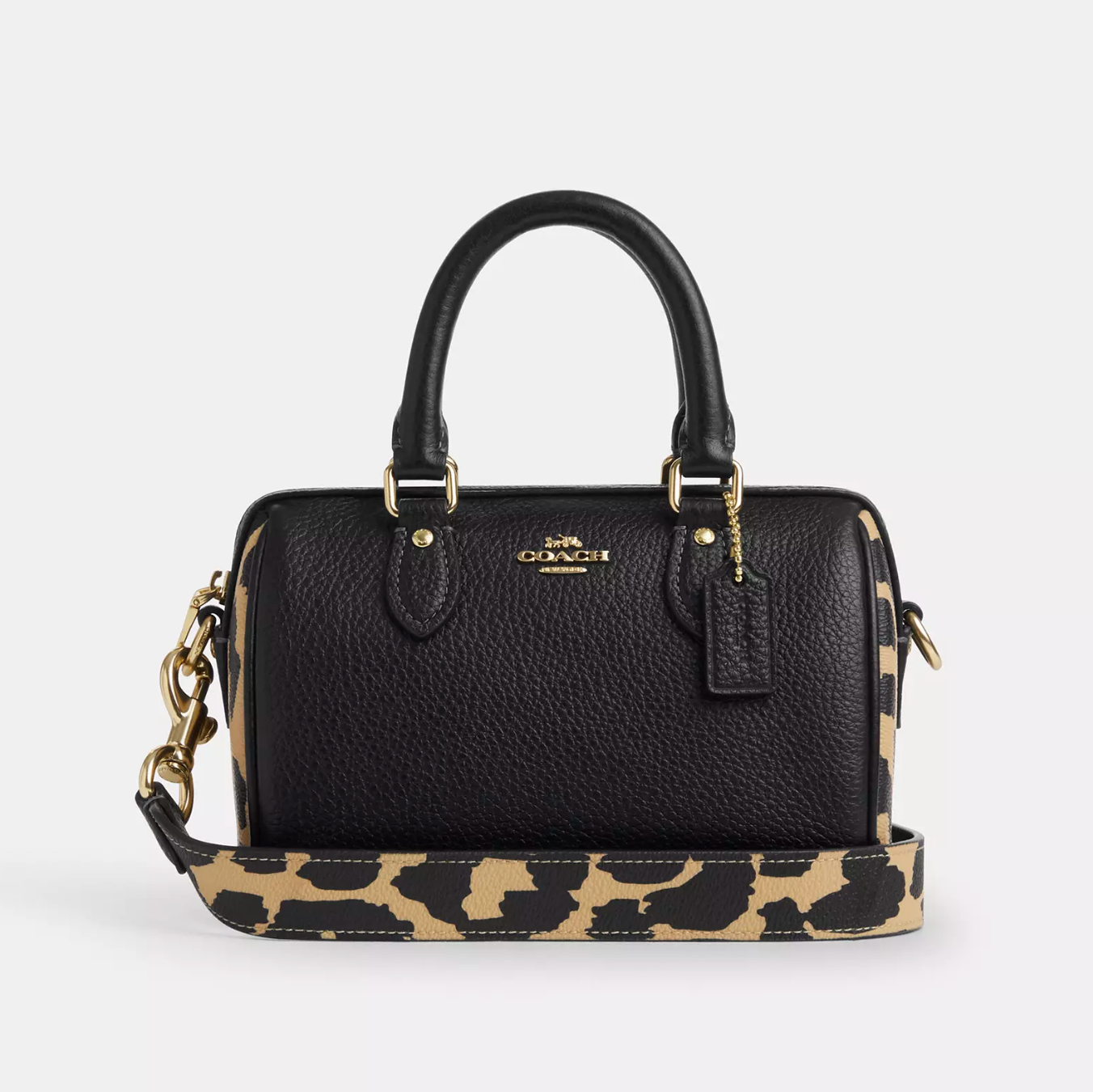 ◆TATA◆ NWT Coach CW332 Mini Rowan Crossbody Bag With Leopard Print