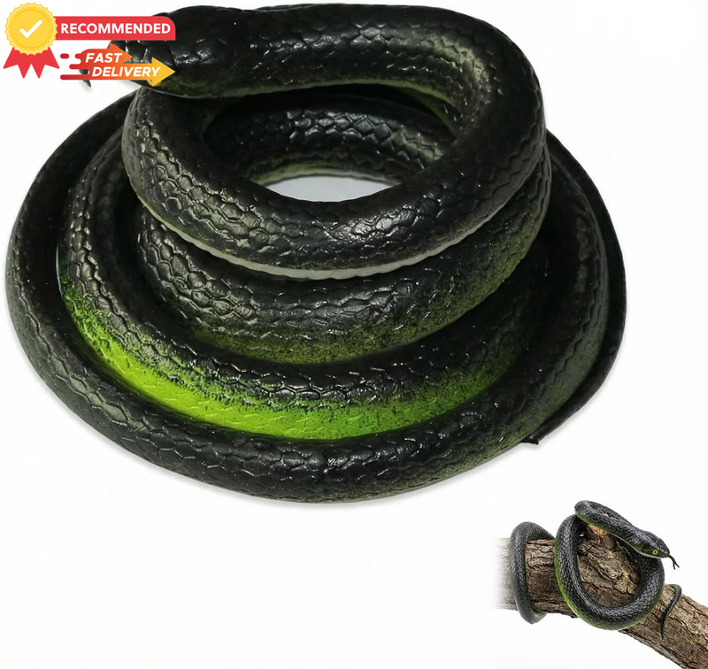 Realistic 120cm Mamba Rubber Snake Toy - Halloween Prank, Joke Gift
