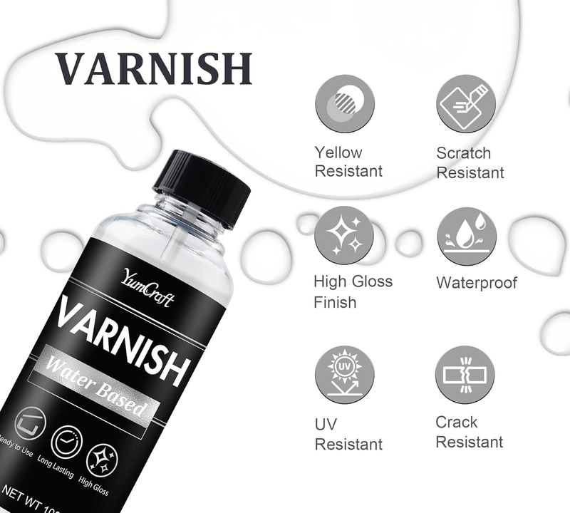 Liquid Silver Leaf Paint, Water-Based Silver Liquid Gilding 100ml and Gloss Varn