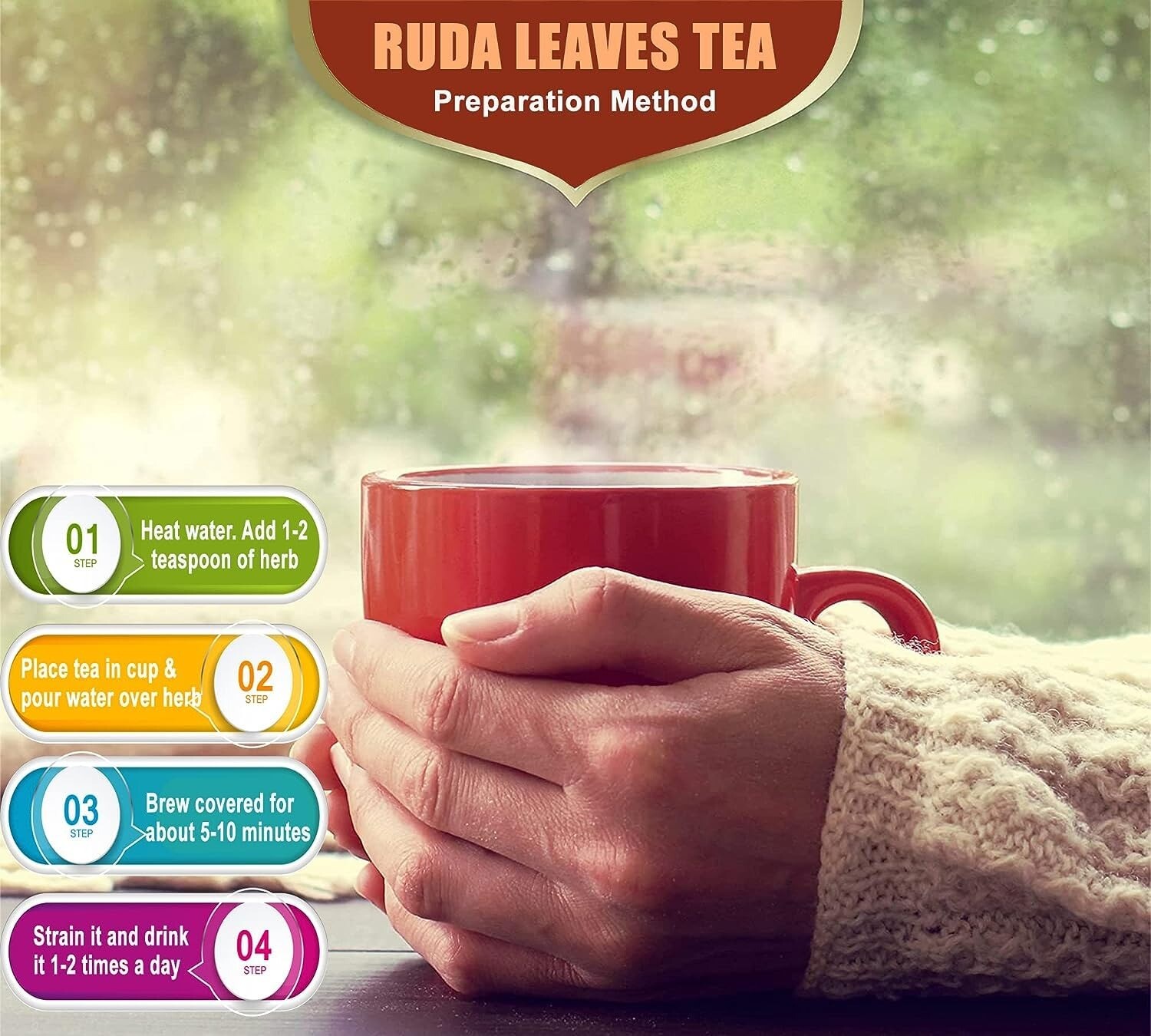 RUE Dried Herbs Peruvian Ruda, Ruda Seca, Ruda Graveolens Natural Dried Tea Herb