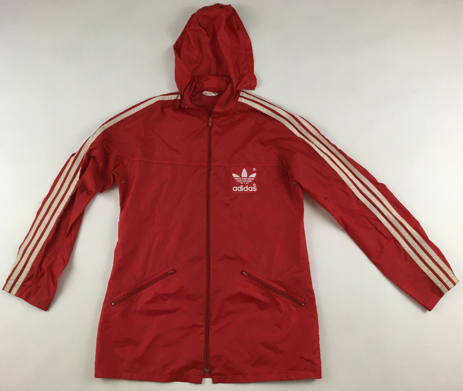 Adidas 1990s rainjacket packable nylon hooded jacket red Adidas 1990s rainjacket packable nylon hooded jacket red