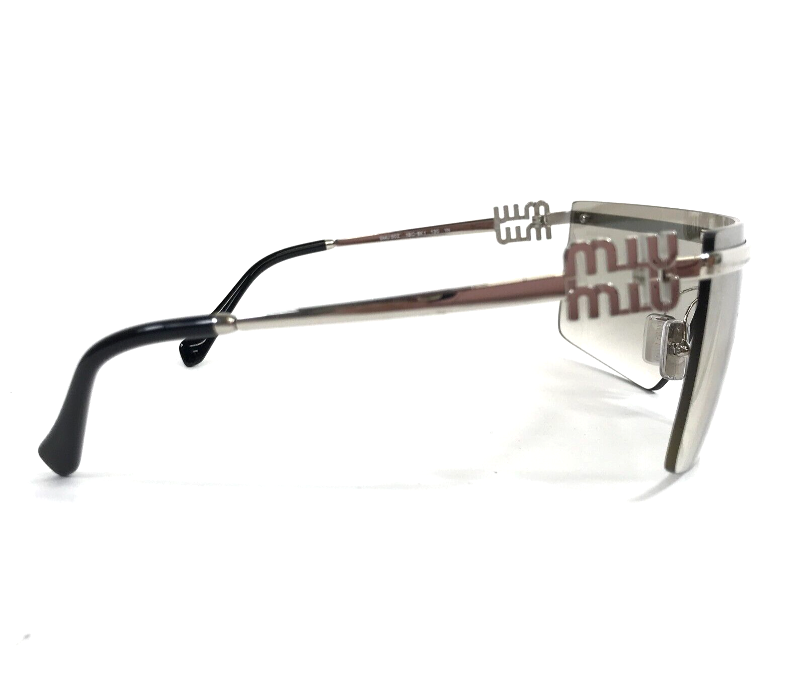 Pre-owned Miu Miu Sunglasses Smu50z 1bc-8k1 Silver Frames With Silver Gray Gradient Lens