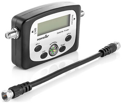 Poppstar Digital Satfinder (Sat Finder Messgerät, 19,5 cm Kabel, Anleitung)