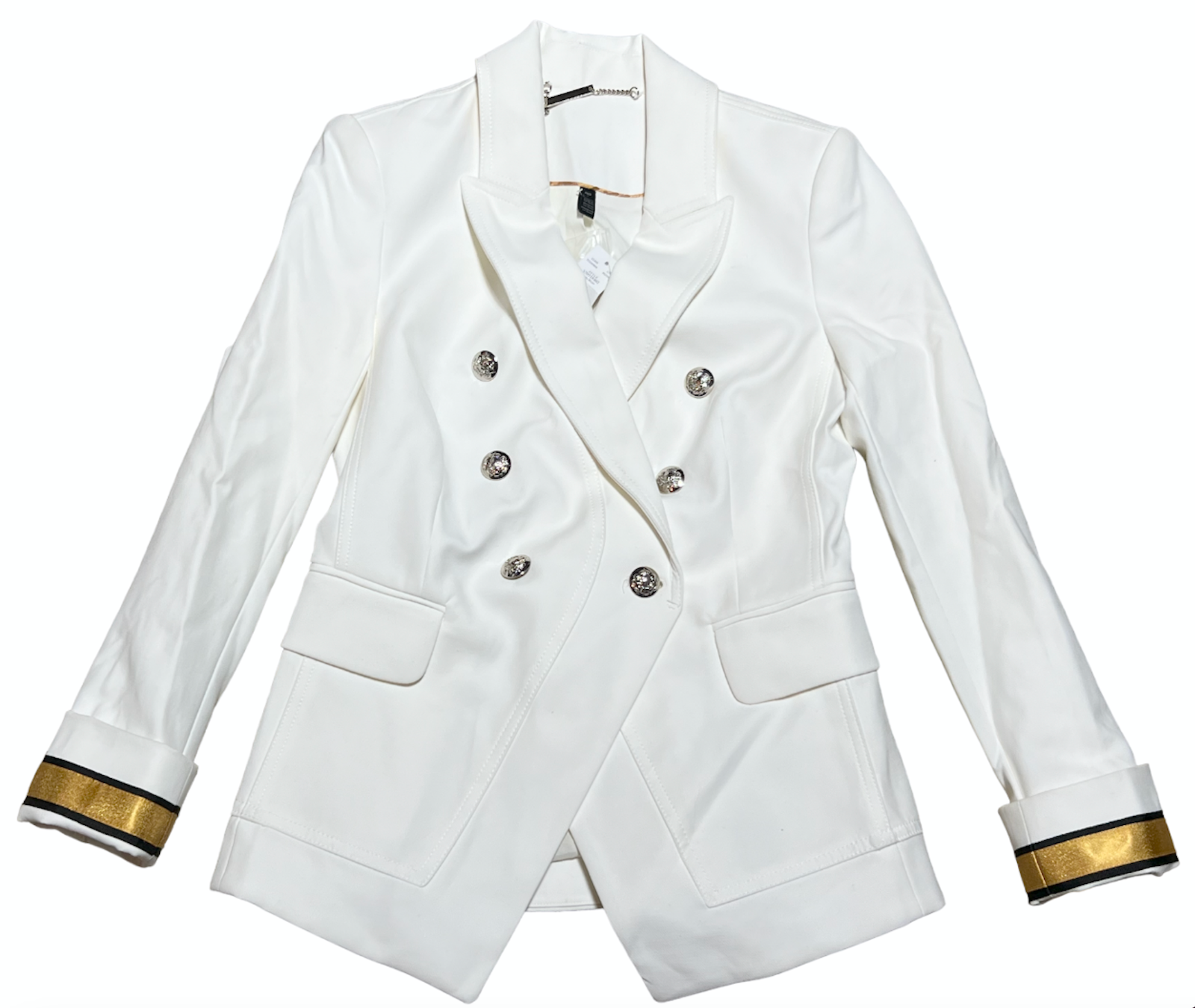 WHITE HOUSE BLACK MARKET WHBM ECRU GOLD STUDIO DOUBLE