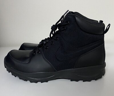Nike Manoa Triple Black Mens Sz 13 Hiking Winter Leather Boots 456975-001 NEW!!!