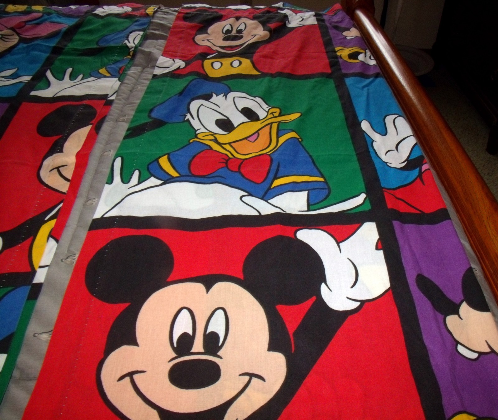 vintage diseny mickey and minnie mouse curtains panels one pair