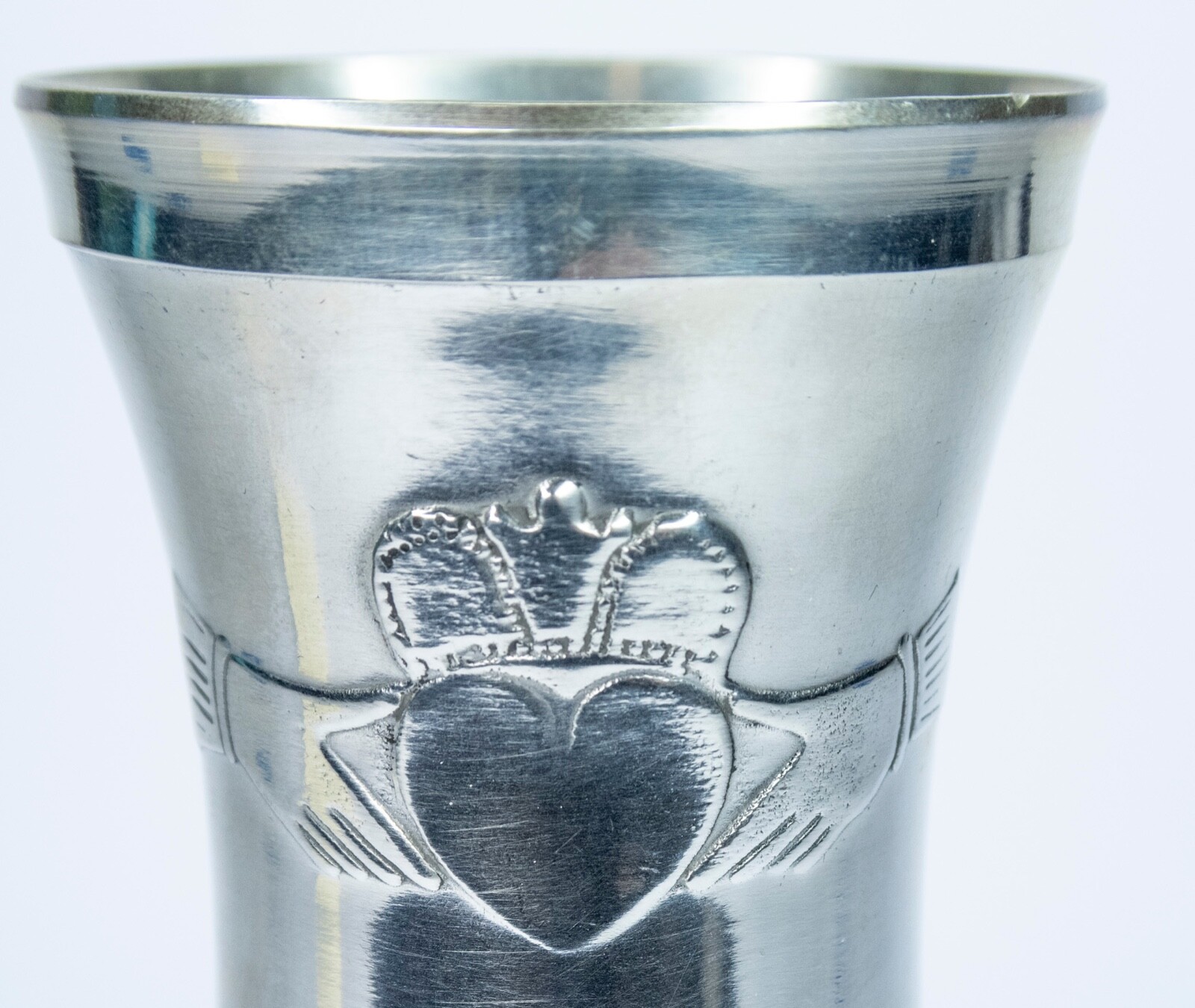Ireland Mullingar Pewter Claddagh Champagne Flute Set - Heart For Love Free S&H