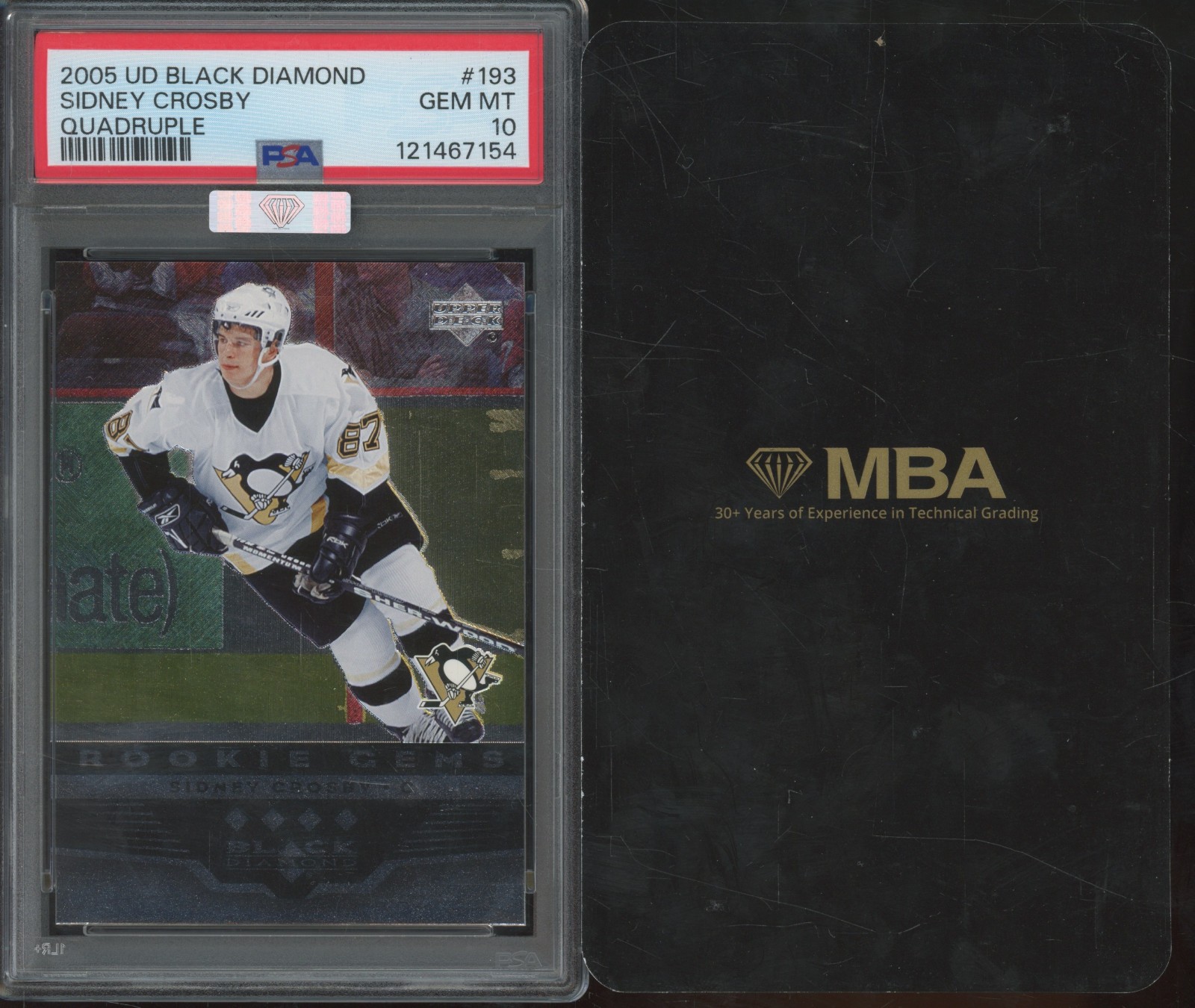 2005 Black Diamond #193 Sidney Crosby Rookie MBA Silver Top 15% Gem Mint PSA 10