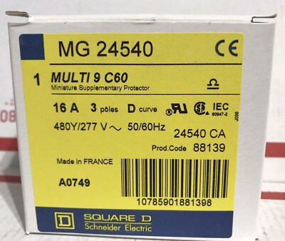Square D MG 24540 Supplementary Protector Circuit Brkr 3 Poles 16A MG24540 C60