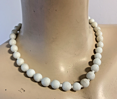 White glass bead necklace sale