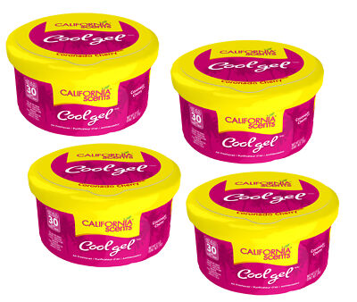 California Scents Cool Gel Coronado Cherry Scent - Car Air Freshener, 4 Packs