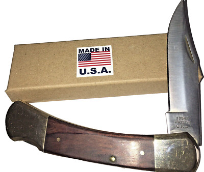 Vintage Proto U.S.A.  18545  4-7/8''  Lockback 1-Blade Knife Hardwood Handles New